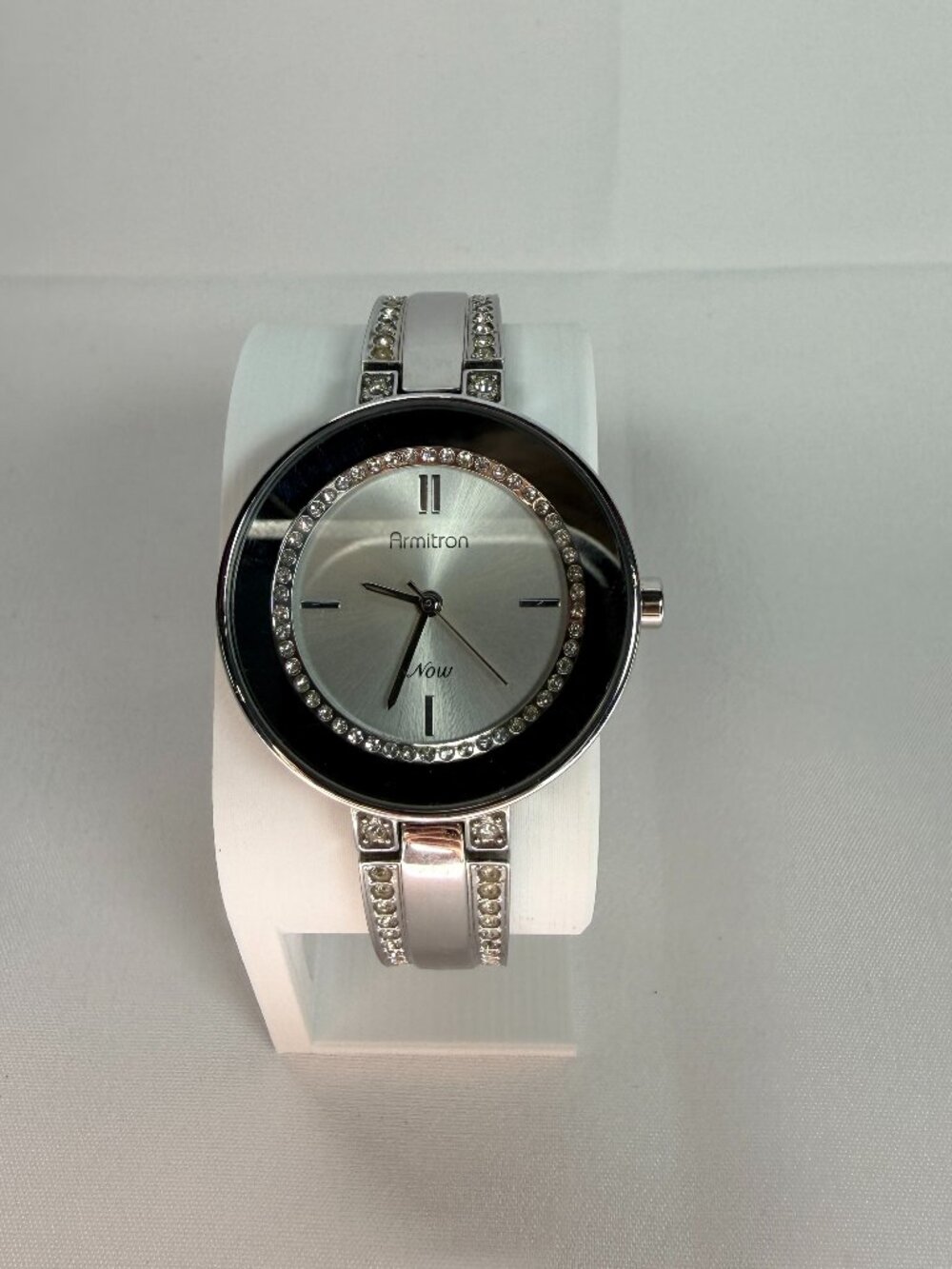 Armitron Now 75/5141SV Silver Tone Quartz Women's Watch W/ Gems